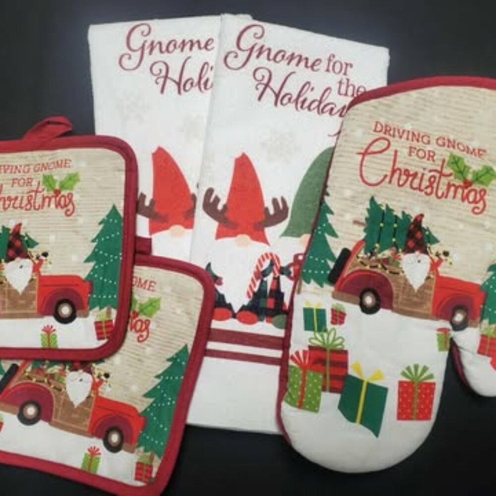 Christmas Gnomes Hanging Towel - 5 piece set